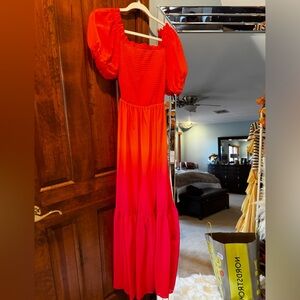 Gradient color maxi dress